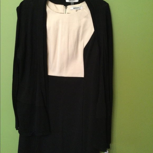 DKNYC color block dress with a Lg weight black sweater. Dress size 12. Sweater M - Picture 8 of 11